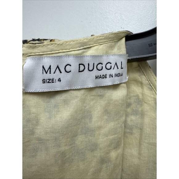 Mac Duggal Size 4 Beige Floral Tiered Ruffled Boho Maxi Dress Gown Cottagecore - Picture 11 of 15